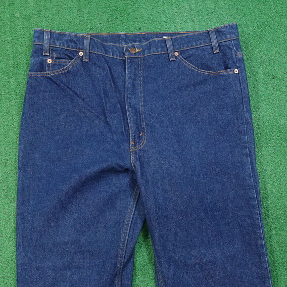 VINTAGE LEVI'S 517 BOOTCUT ORANGE TAB USA MADE DNEIM BLUE JEANS SZ 42X40 (41X30) - Picture 2 of 9